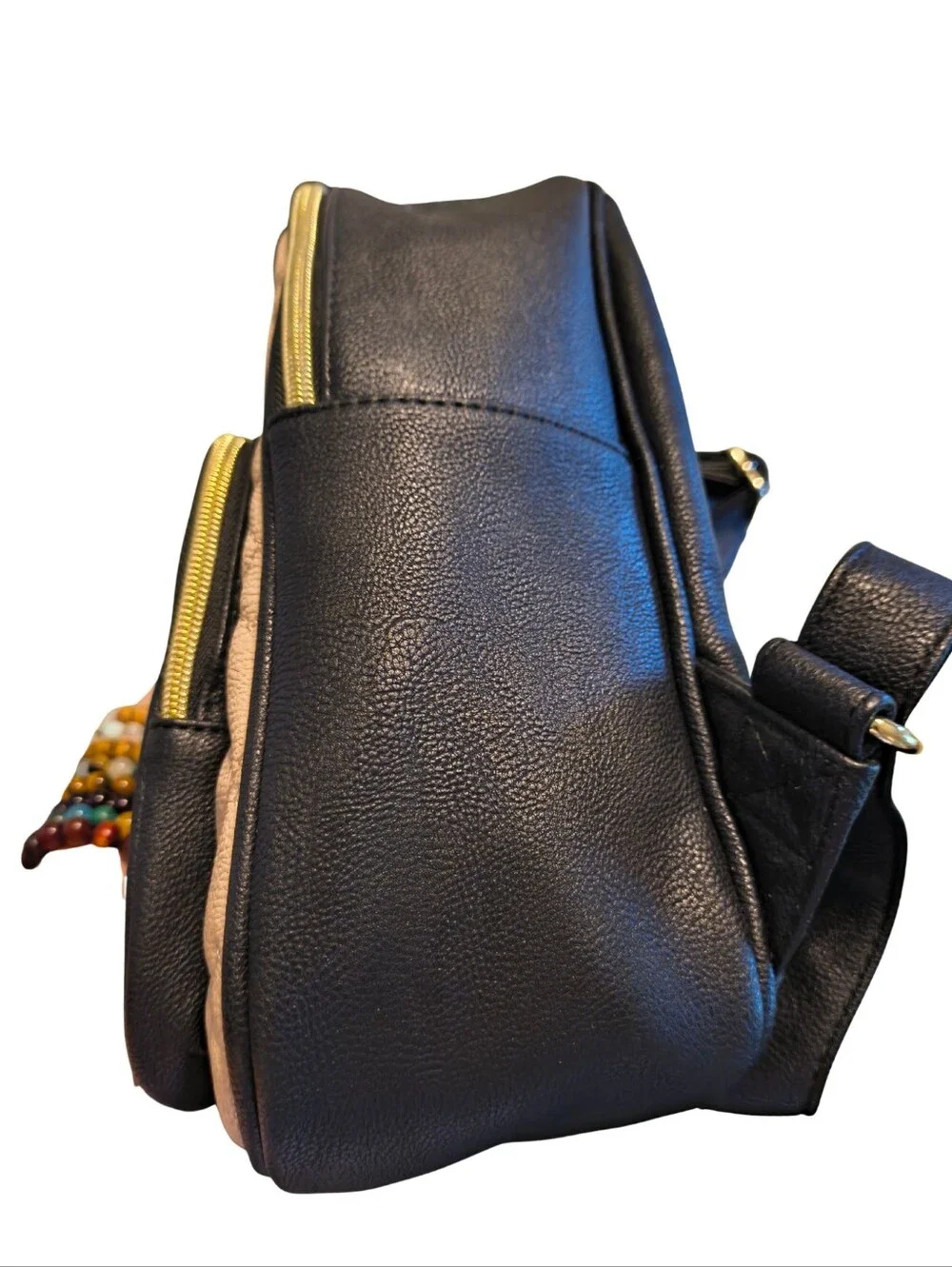 Betsey Johnson Black & Pink Quilted Cat Backpack with Gold Accents